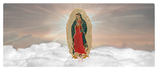 DNSEMP-L-110-BZ Lady of Guadalupe Clouds Bronze